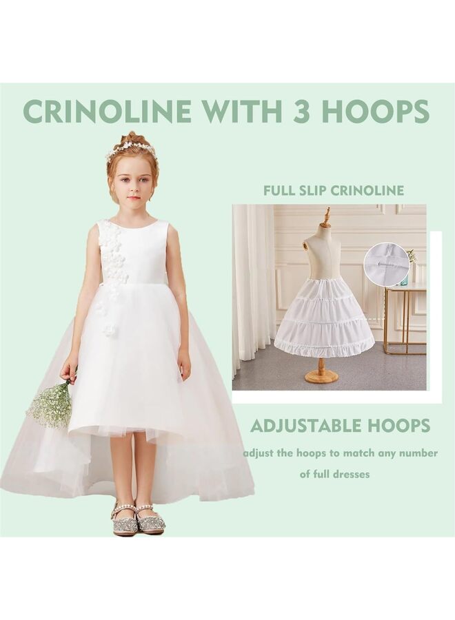 LAMAY Girls' Slips, Ball Gown Petticoat 2 & 3 Hoops Crinoline Skirt Full Slip for Girls Flower Girl Sleeveless Full Slip 3 Hoops Petticoat ( 55CM ) - Image 2